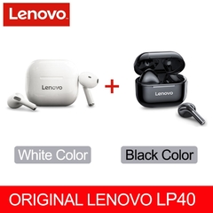 Lenovo-novo fone de ouvido sem fio lp40 tws original, bluetooth 5.0, redução de ruído, som estéreo, controle de toque, bateria de 300mah - comprar online