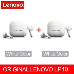 Lenovo-novo fone de ouvido sem fio lp40 tws original, bluetooth 5.0, redução de ruído, som estéreo, controle de toque, bateria de 300mah - EnergyOne Solutions