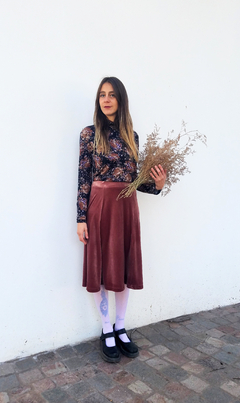 Falda Midi Terciopelo - comprar online