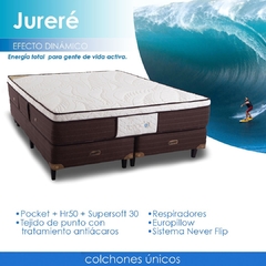 Sommier y Colchón TOPACIO Jureré 160x200 RESORTES pocket ALTA GAMA - comprar online