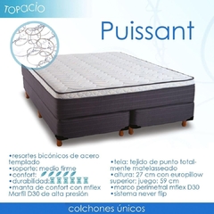 Sommier y Colchón TOPACIO Puissant 140x190 RESORTES - comprar online
