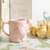 Taza con forma de Dinosaurio Rosa - acabajo