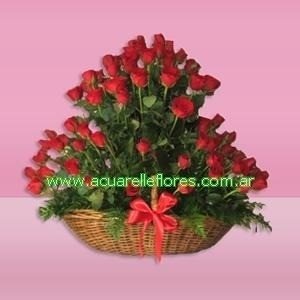 Canasta con rosas grande - Comprar en Acuarelleflores