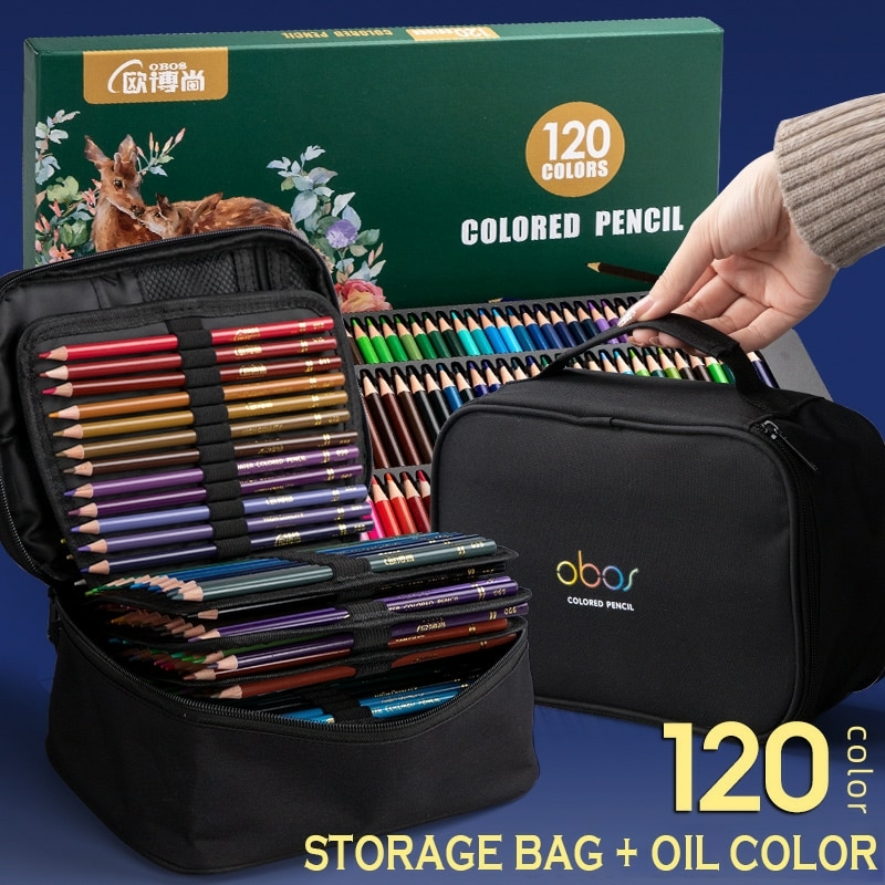 200/120/72/48 Pcs Professional Oil Pencil Set Water Soluble Drawing Colored  Pencils With Storage Bag Schetsen Art Supplies Gift