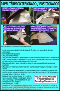 10 x A3 o Doble Carta (Según Stock) - Papel Teflonado Térmico Antiadherente - comprar online