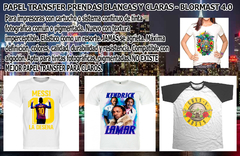 10 Hojas - A3 - NUEVAS Telas CLARAS 4.0 - Papel Transfer INKJET