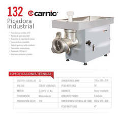 PICADORA DE CARNE CARNIC CALIBRE 32 - comprar online