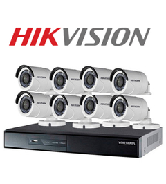 Kit HD 16 HIKVISION - 16 CANALES DVR + 8 CÁMARAS EXTERIOR 720P + ACCESORIOS