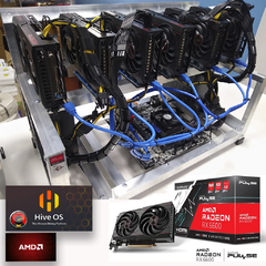 MINADO u$236 mensuales - RIG MINERO 174,90Mh/S X 6 GPU AMD RADEON RX6600 - Consumo 366Watt - Rentabilidad u$7,86 diario