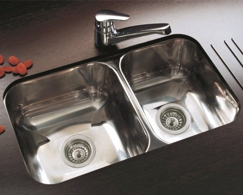 PILETA DOBLE R63 JOHNSON 63,8X37X15CM ACERO INOX 304
