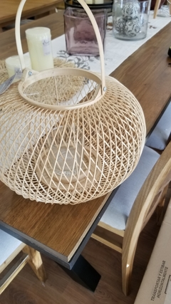 Fanal de bambu portavelas con manija en internet