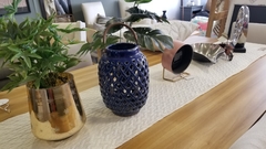 Fanal ceramica azul con manija en internet