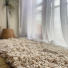 CORTINA DE GASA ARRUGADA DE ALGODON BLANCA - comprar online
