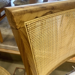 Silla en Petiribi Tapizada Panne Natural Respaldo Esterilla - comprar online
