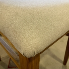 Silla en Petiribi Tapizada Panne Natural Respaldo Esterilla - Jaspe Deco