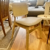 Silla Madera Natural Asiento Tapizado gris