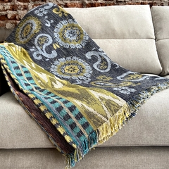 Manta para sillon Boho chic Denim - comprar online