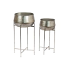 PORTA MACETA CHAPA SET X2 PLATA