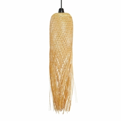 Lampara Pantalla Bambu Natural Para Colgar 16X65cm