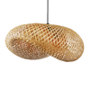 Lampara Pantalla Bambu Natural Para Colgar 60 x 18
