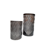 Fanales de chapa calada en negro set x 2