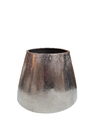 Portavela de Vidrio Plata Cromo 15 cm