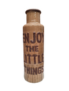 Botellon Florero Marron Inscripcion Enjoy the Little