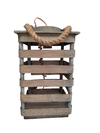 Farol de Madera Gris y Cordon de Yute con Porta Lampara