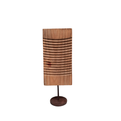 Adorno Talla Huella Madera Maciza Base Hierro