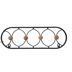 Perchero Metal 4 Botones Madera