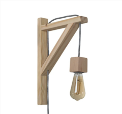 Lampara Aplique Mensula Vintage Madera