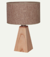 Lampara Mesa Madera Paraiso Pantalla Arpillera Marron