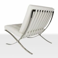 Sillon Barcelona hierro cromado y cuero negro con botones en internet