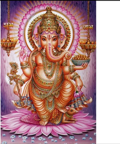 (1317) Pintura com Diamante - Ganesha - 20x30 cm - Total
