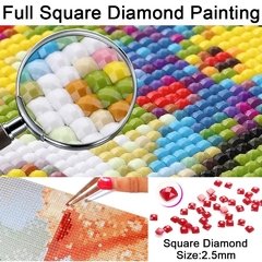 (1246) Pintura com Diamante - Gato Colorido - 25x30 cm - Total - loja online