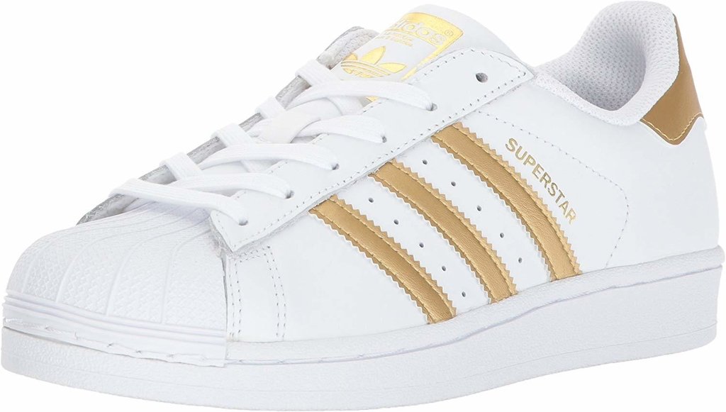 adidas branco com dourado superstar