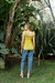Top con punto smock y atado en hombros.  Silueta al cuerpo / evasee. Mila Kartei. the Mix