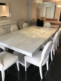 MESA DE COMEDOR RH RECTANGULAR TAPA DE MARMOL - comprar online