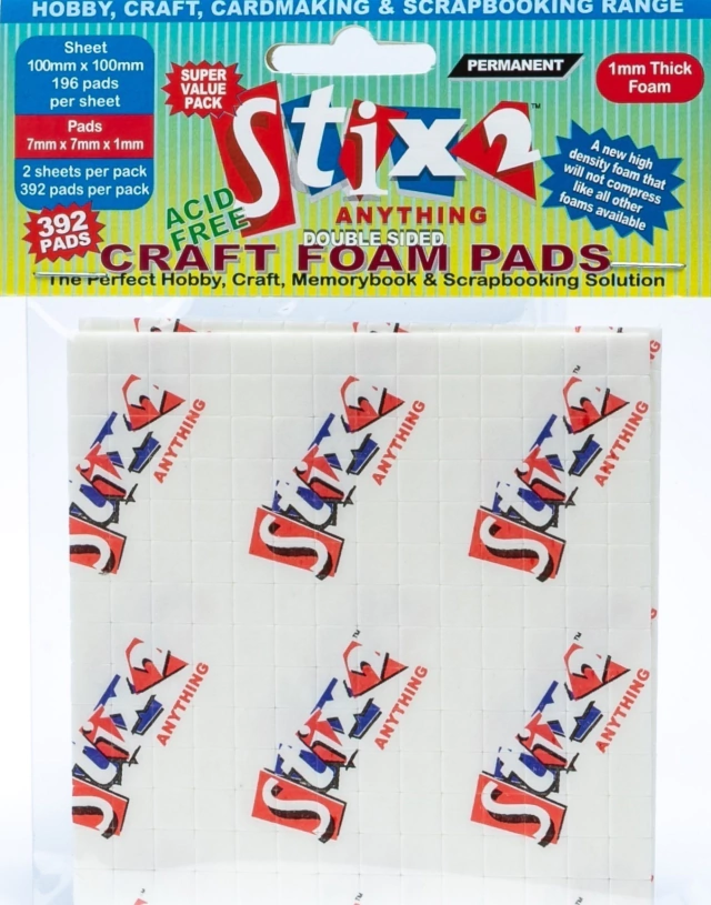 Stix2 Cuadrados de Foam adhesiva 7x7x1mm 5 392 pcs