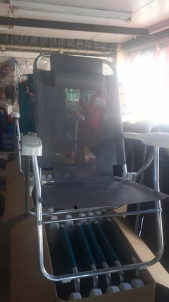 Sillon bajo reclinable aluminio 5 posiciones tela conversol