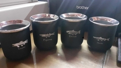 Mates de acero termicos con logo de peces