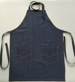Avental Jeans Azul Bolso Duplo - Sob Encomenda