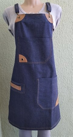 Avental Jeans Azul Leque na internet