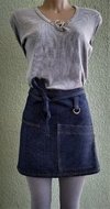 Avental Jeans Azul Cintura Café - SOB ENCOMENDA