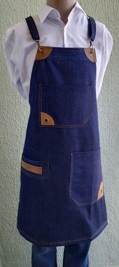 Avental Jeans Azul Leque - SOB ENCOMENDA - comprar online