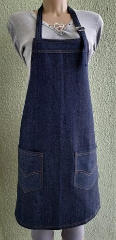 Avental Jeans Azul Bolso Duplo - Sob Encomenda na internet