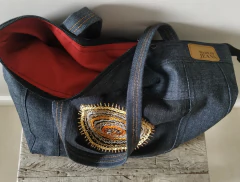 Bolsa Sacola Jeans Black Mandala na internet