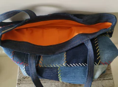 Sacola Jeans Azul Patchwork na internet