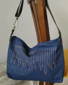 Bolsa Jeans Azul Pingos na internet