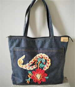 Bolsa Sacola Jeans Black Renda